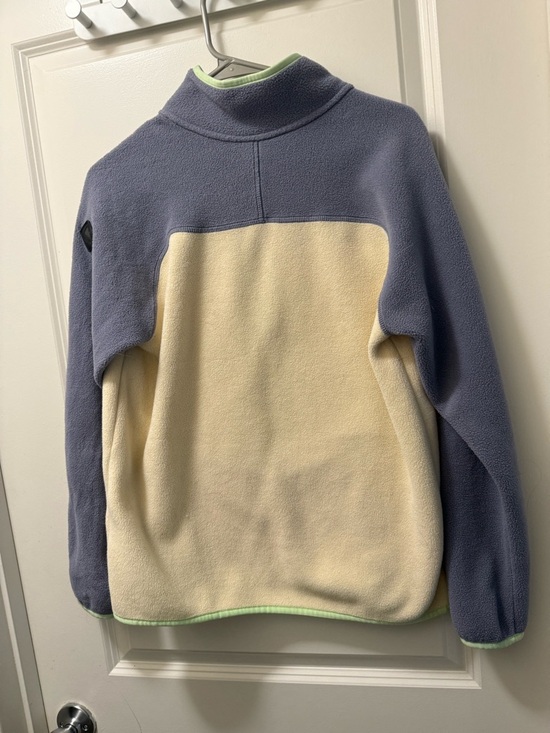 Burton Colorblock Fleece Pullover in Slate, Cream & Lime Trim - Picture 2 of 2